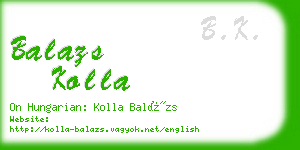 balazs kolla business card